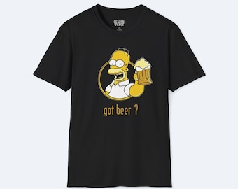 Camiseta "Homer Got Duff" - Parodia de la cerveza Duff de Los Simpson - Divertida camiseta de dibujos animados de la cultura pop - Humor televisivo retro - Idea de regalo unisex