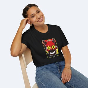 Simpson Halloween Devil T-Shirt - Unisex Softstyle Tee, Spooky Homer Design, Costume Shirt, Scary Graphic Top, Halloween Apparel image 2