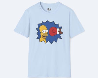 Camiseta Homer vs Drederick Tatum - Divertida camiseta gráfica de boxeo de Los Simpson - Camiseta retro de humor de la cultura pop de dibujos animados - Idea de regalo unisex para fans
