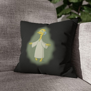 Mr. Burns Alien Spun Square Pillowcase - Funny Simpsons Throw Pillow Cover | Cartoon Home Decor Accent
