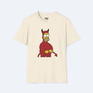 Camiseta de Homero el Diablo, divertida camiseta gráfica, camiseta unisex de moda, diseño genial de diablo, camiseta suave, regalo para él/ella