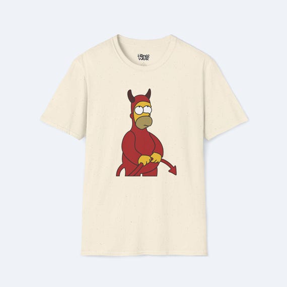 Homer the devil T-Shirt, Funny Graphic Tee, Trendy Unisex Shirt, Cool Devil Design, Softstyle Tee, Gift for Him/Her