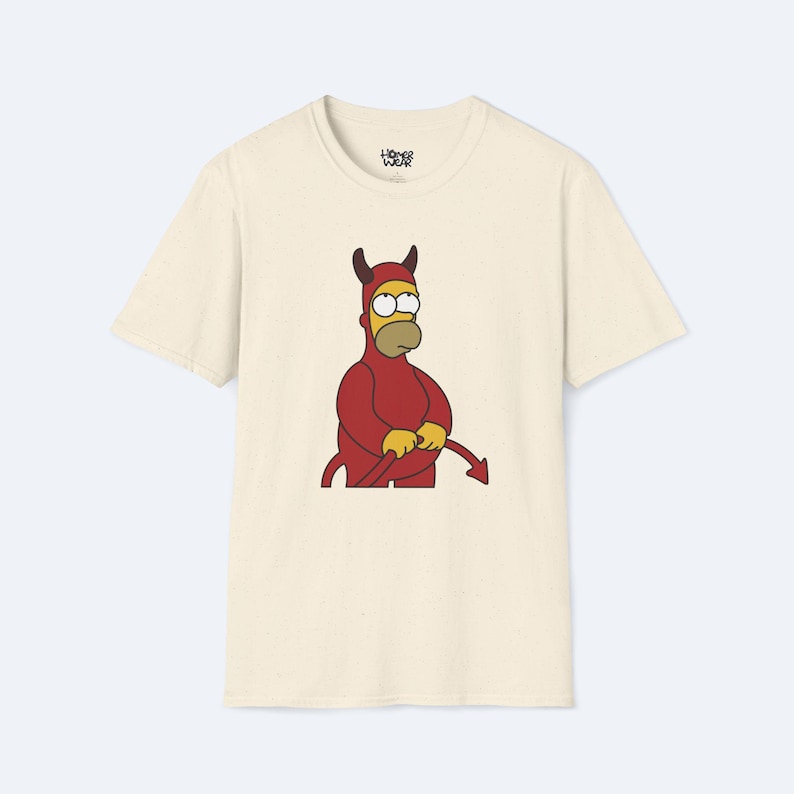Camiseta de Homero el Diablo, divertida camiseta gráfica, camiseta unisex de moda, diseño genial de diablo, camiseta suave, regalo para él/ella imagen 1
