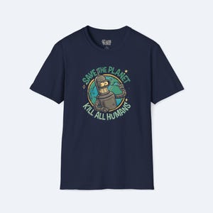 Save the Planet Bender Tee - Futurama Funny Graphic T-Shirt, Environmentalist Robot Shirt, Eco & Geek Gift image 2