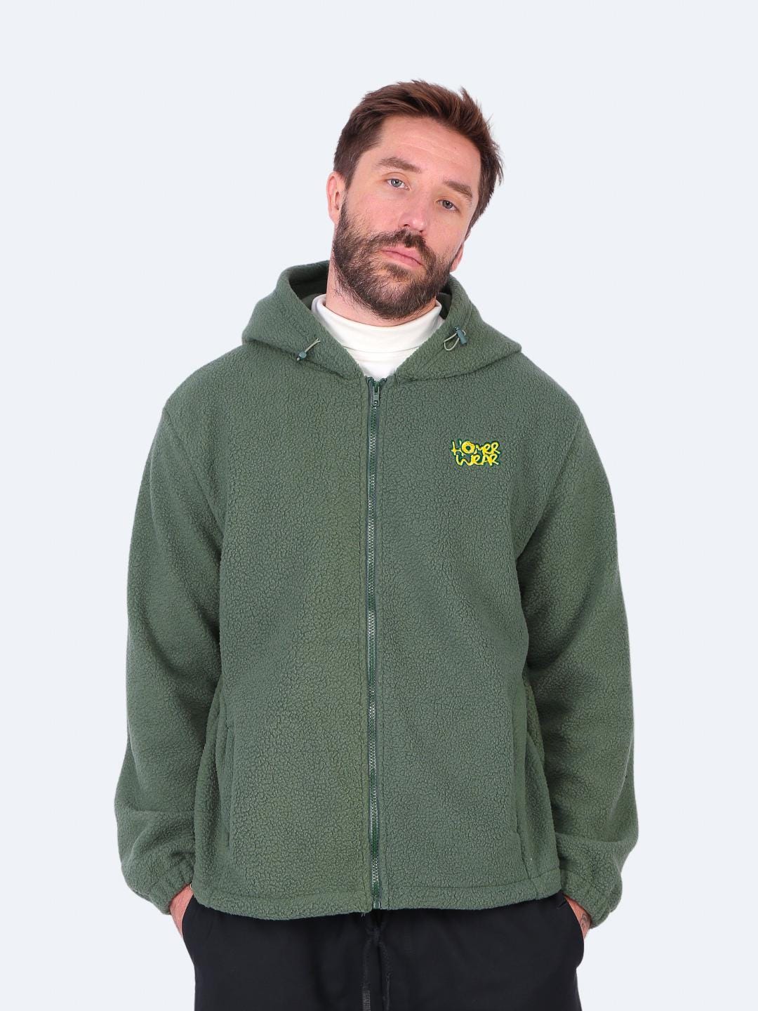 Oversized Teddy Hoodie Homer Bush Embroidery | Cozy Winter Meme