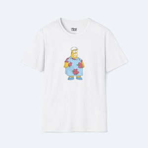 Homer Muumuu Iconic T-Shirt - Simpsons King Size Homer Graphic Tee - Funny Pop Culture Cartoon Shirt - Retro TV Humor Top Unisex - Geek Gift