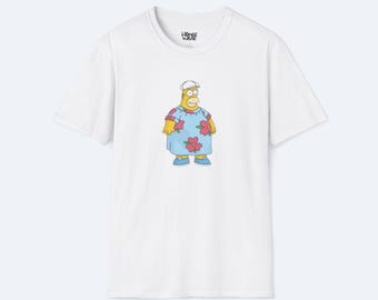 Homer Muumuu Iconic T-Shirt - Simpsons King Size Homer Graphic Tee - Funny Pop Culture Cartoon Shirt - Retro TV Humor Top Unisex - Geek Gift