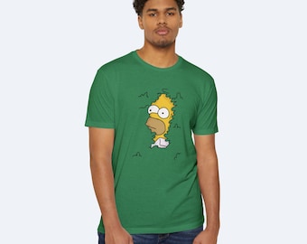 Homer Simpson in the Bushes Oversized Tee - Unisex Funny Graphic T-Shirt, Meme Cartoon Shirt, Streetwear for Fans