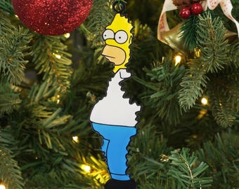 Homer Simpson Christmas Tree Ornament – Funny Bush Meme Bauble | Xmas Holiday Decor | Simpsons Gift | Unique Cartoon Pop Culture Gift