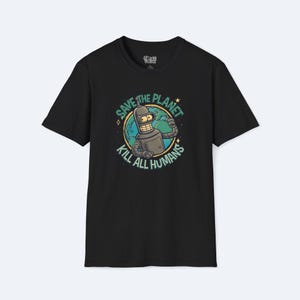 Camiseta "Salva el Planeta Bender" - Camiseta gráfica divertida de Futurama, camiseta de robot ambientalista, regalo ecológico y geek