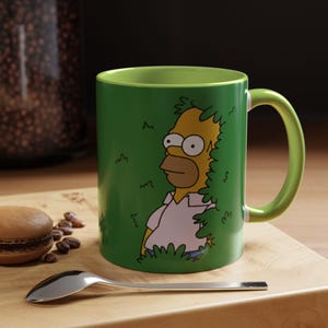 Taza de café con detalles de Homero en el Bosque - 325 ml - Té de cerámica de Los Simpson - Taza de café, regalo divertido de dibujos animados para fanáticos