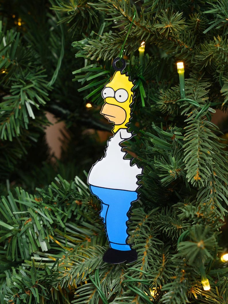 Homer Simpson Christmas Tree Ornament – Funny Bush Meme Bauble | Xmas ...