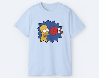 Homer vs Drederick Tatum T-shirt - Rolig Simpsons Boxning Graphic Tee - Retro Cartoon Pop Culture Humor T-shirt Unisex Fan Presentidé