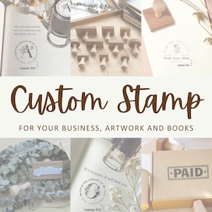 Aangepaste houten stempel met jouw logo of tekst - perfect voor branding, bruiloften, kantoorgebruik en commerciële verpakkingen - vierkant, rond, rechthoekig