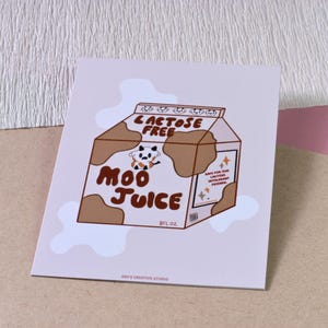 Moo Juice Print, Milk Intolerant Art Print, Cute Cow Print, Milk Carton Fun Print