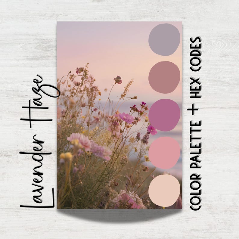 Lavender Haze Color Palette: Hex Codes, Procreate Swatch (digital ...