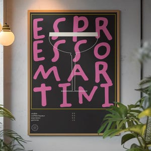 Espresso Martini Print  | Cocktail Wall Art | Fine Art Print for Parties | Cocktail Recipe | Gift for Cocktail Lovers | Bar Wall Art |