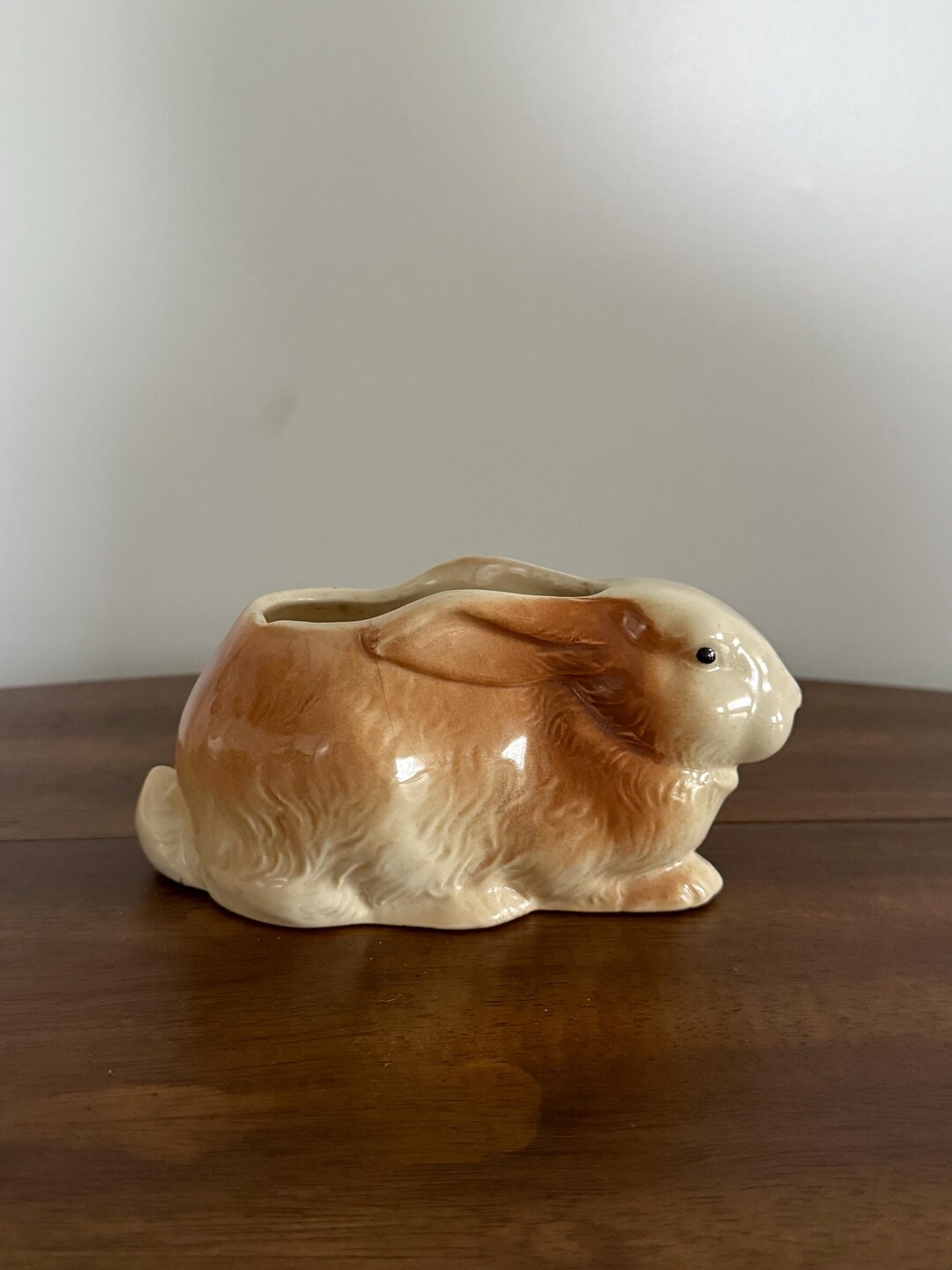Vintage Ceramic Rabbit Planter - Etsy