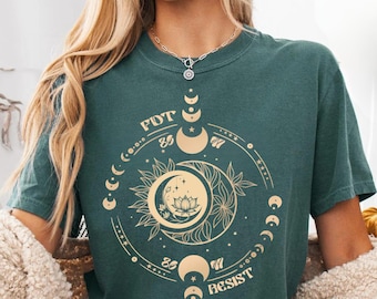 Shirt Celestial Moon Resist: boho politiek T-shirt