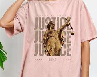 T-shirt Justice Coördinaten: shirt feministische burgerrechtenactivist