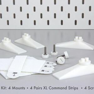 Kit di montaggio a parete senza fori IKEA SKÅDIS / Kit di montaggio per pannello forato senza danni immagine 4
