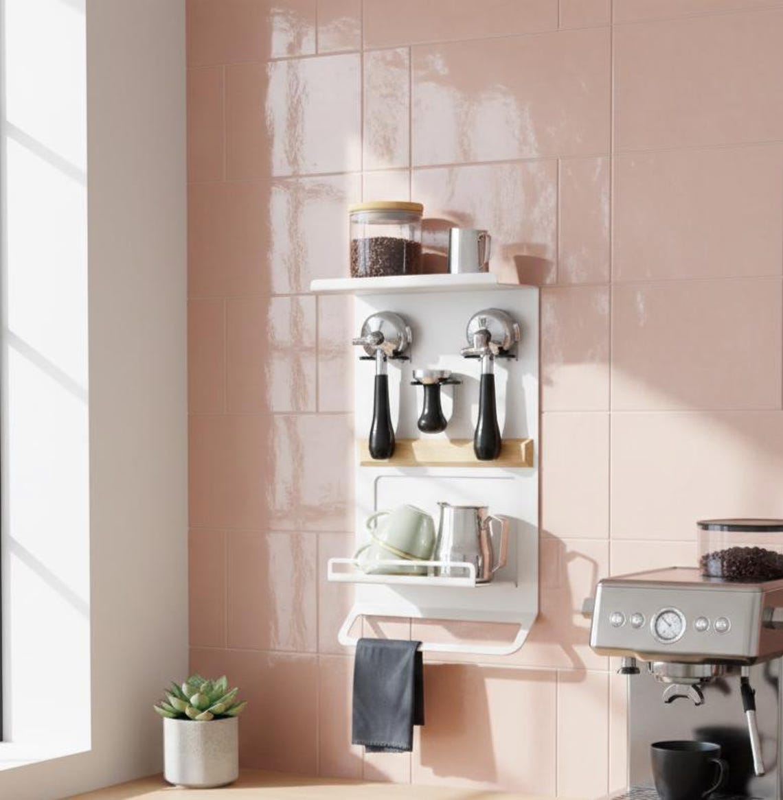 Wall Mounted Coffee Station STL FİLE | Espresso Organizer | Portafilter ...