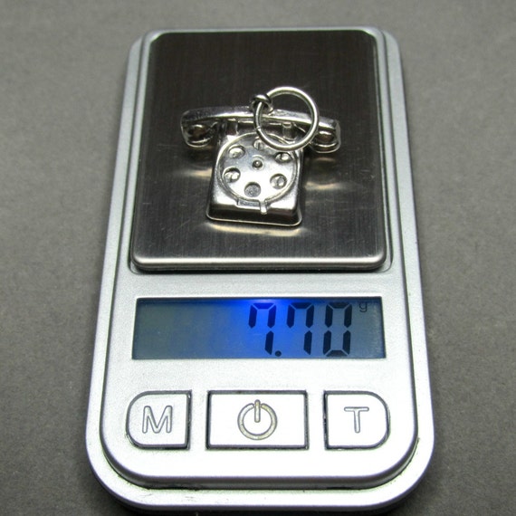 Sterling Silver 3D Rotary Dial Phone Pendant Char… - image 5