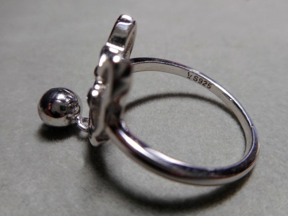 Sterling Silver French Bulldog Dangle Ring 2.35g - image 6