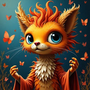 Obra de arte digital de fantasía «Flint» – Póster ilustrativo con criatura mítica – Decoración mural para habitaciones infantiles y espacios creativos