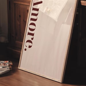 Ästhetischer Rahmen Wanddrucke, Leinwand Wandkunst, Eklektische Wanddekoration, Amore Brief, Sprache der Liebe, Schlafzimmer Wanddekoration, Drom Raumdekor
