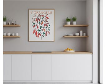 L'Orangerie botanical illustration Rolled Poster | orange leaf art print