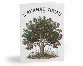 L'Shanah Tovah Pomegranate Tree Greeting Cards | Rosh Hashanah Cards