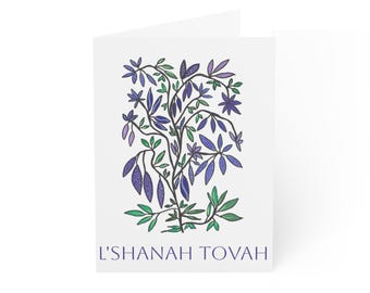 L'Shanah Tovah Floral Tree Greeting Card
