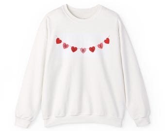 Nurse Heart Sweatshirt, Valentine's Day Gift, Embroidered Cotton-Poly Blend