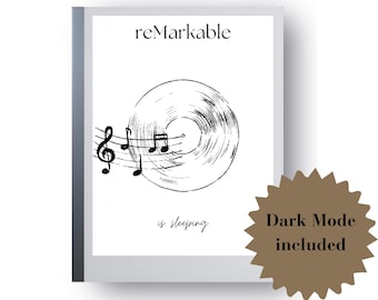 Pantalla de sueño para tocadiscos Remarkable 2, Remarkable, regalo para Remarkable 2, protector de pantalla, tinta electrónica, música, bocetos, amante de la música, RM2