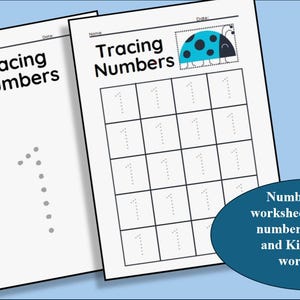20 Number tracing worksheets, traceable numbers, preschool worksheets, 0-9 Printable Number Tracing, Kids Tracing, Handwriting Practice