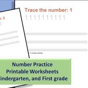 Number Tracing Worksheets 0-10 | Handwriting Practice for Preschool, Kindergarten & 1st Grade | Printable Numbers