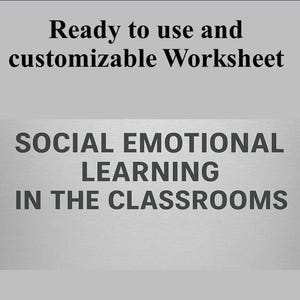 Social-Emotional Learning (SEL) Activity Worksheet | Printable and Editable | Fun Learning for Students & Teachers | School Resources