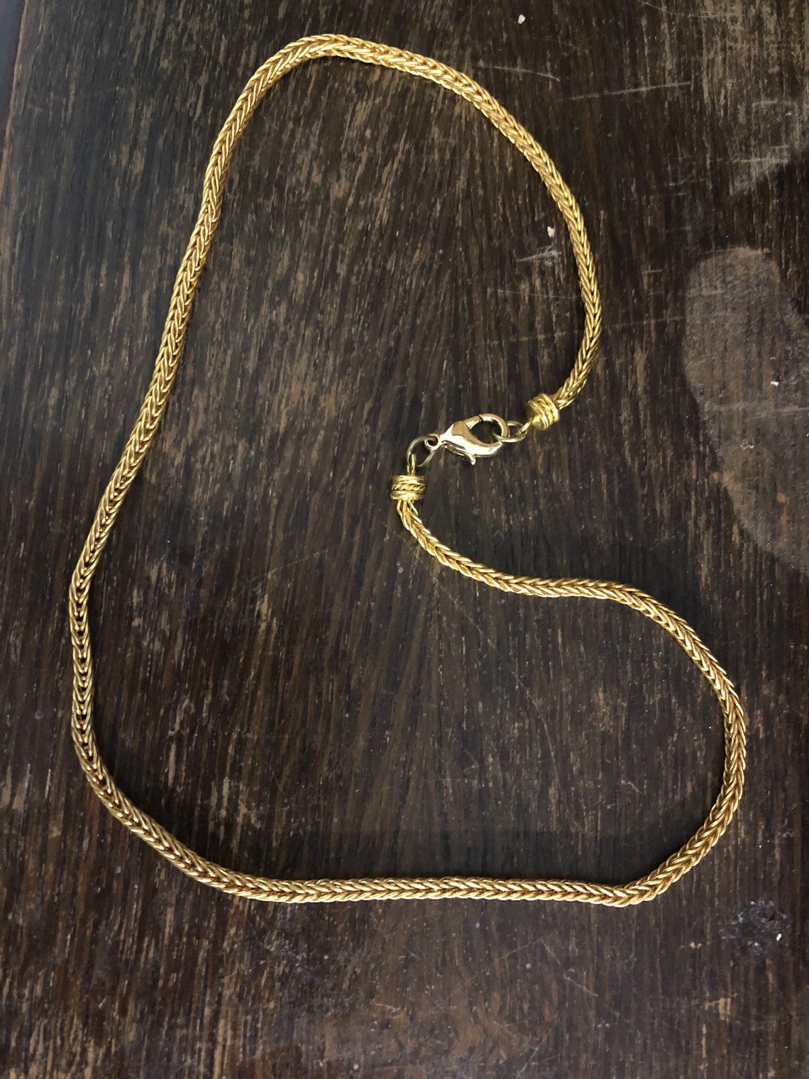 Solid 22k Solid Gold Handcrafted Double Loop Chain Necklace Etsy