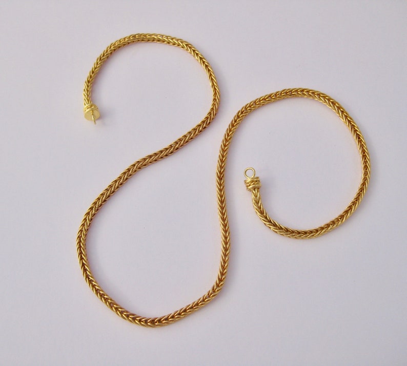 Solid 22k Solid Gold Handcrafted Double Loop Chain Necklace Etsy
