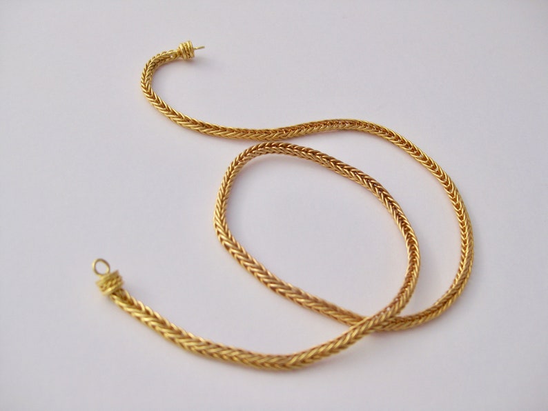 Solid 22k Solid Gold Handcrafted Double Loop Chain Necklace Etsy