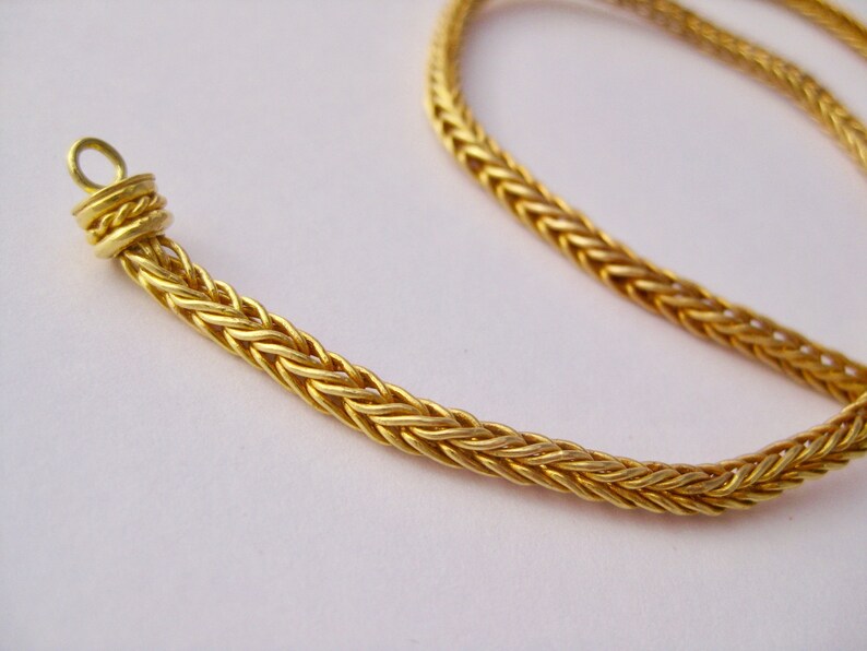 Solid 22k Solid Gold Handcrafted Double Loop Chain Necklace Etsy