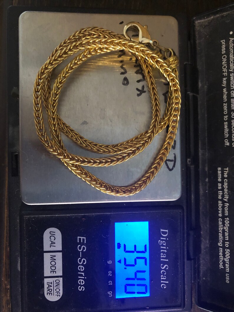 Solid 22k Solid Gold Handcrafted Double Loop Chain Necklace Etsy