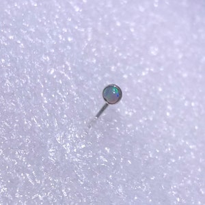 Massiver Australischer Schwarzer Opal Nasenstecker Sterling Silber