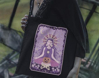 Witchy Vibes Abound with this Halloween Tote Bag - Your Essential Halloween Accessory!