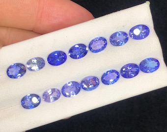AA Blue Tanzanite Set: 7x5mm Oval Gemstones for Jewelry Making