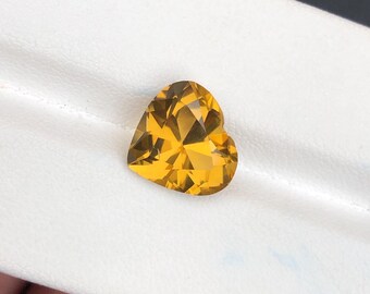 4.40 Ct Citrine Honey Brown Heart Shape Eye Clean Clarity Loose Gemstone