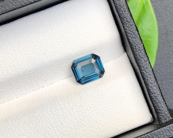 Natural Blue Cobalt Spinel 1.38 Ct Octagon Cut GFCO Certified Tanzania Loose Gemstone