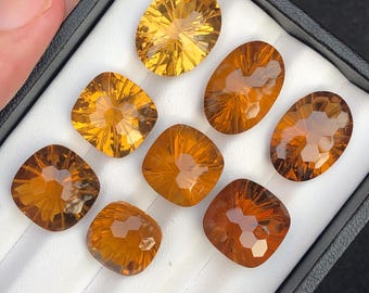 Natural Citrine Gemstone Lot: Honey Cut, Mixed Shapes, 91.80 Carats
