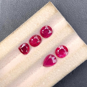 4.55Ct Natural Red Ruby Lot Mozambique Origin Loose Gemstones